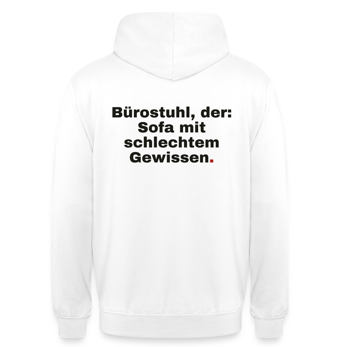 Bürostuhl, der Motiv-Hoodie unisex, Farbe Weiß