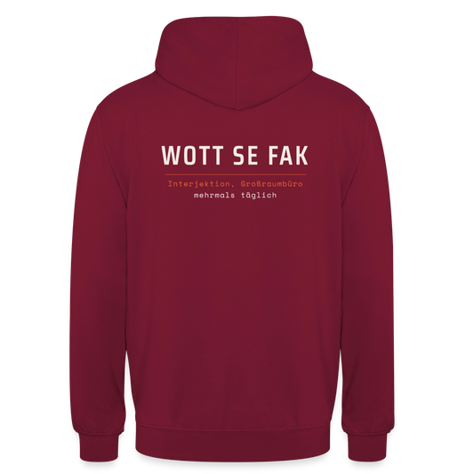 Wott se fak. Wörterbuch-Motiv Motiv-Hoodie unisex, Farbe Bordeaux