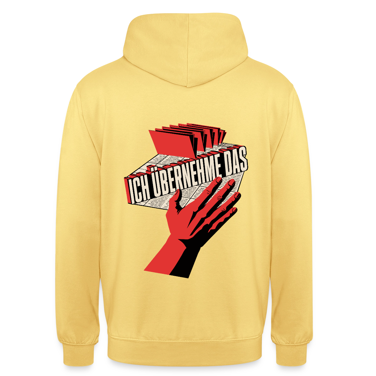 Ich übernehme das. Konstruktivismus-Motiv Motiv-Hoodie unisex, Farbe Zitronengelb