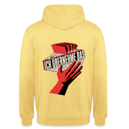 Ich übernehme das. Konstruktivismus-Motiv Motiv-Hoodie unisex, Farbe Zitronengelb