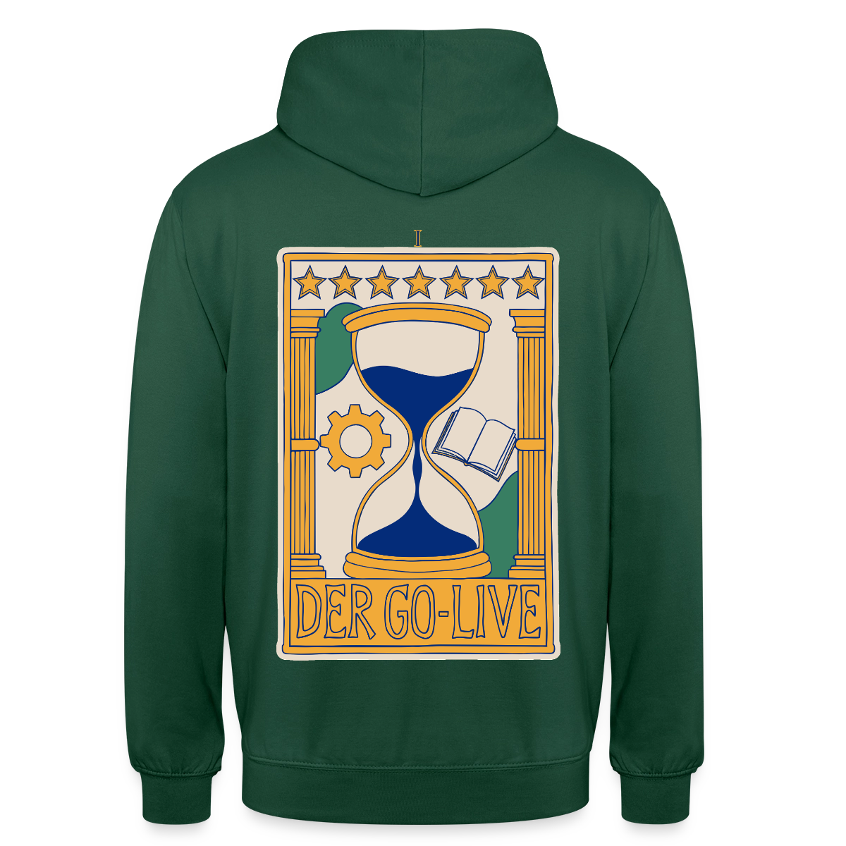 Der Go-Live. Tarot-Motiv Motiv-Hoodie unisex, Farbe Flaschengrün