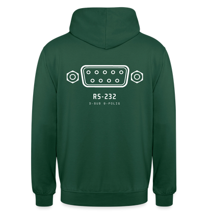 "RS-232, D-Sub 9-polig" Motiv-Hoodie unisex, Farbe Flaschengrün