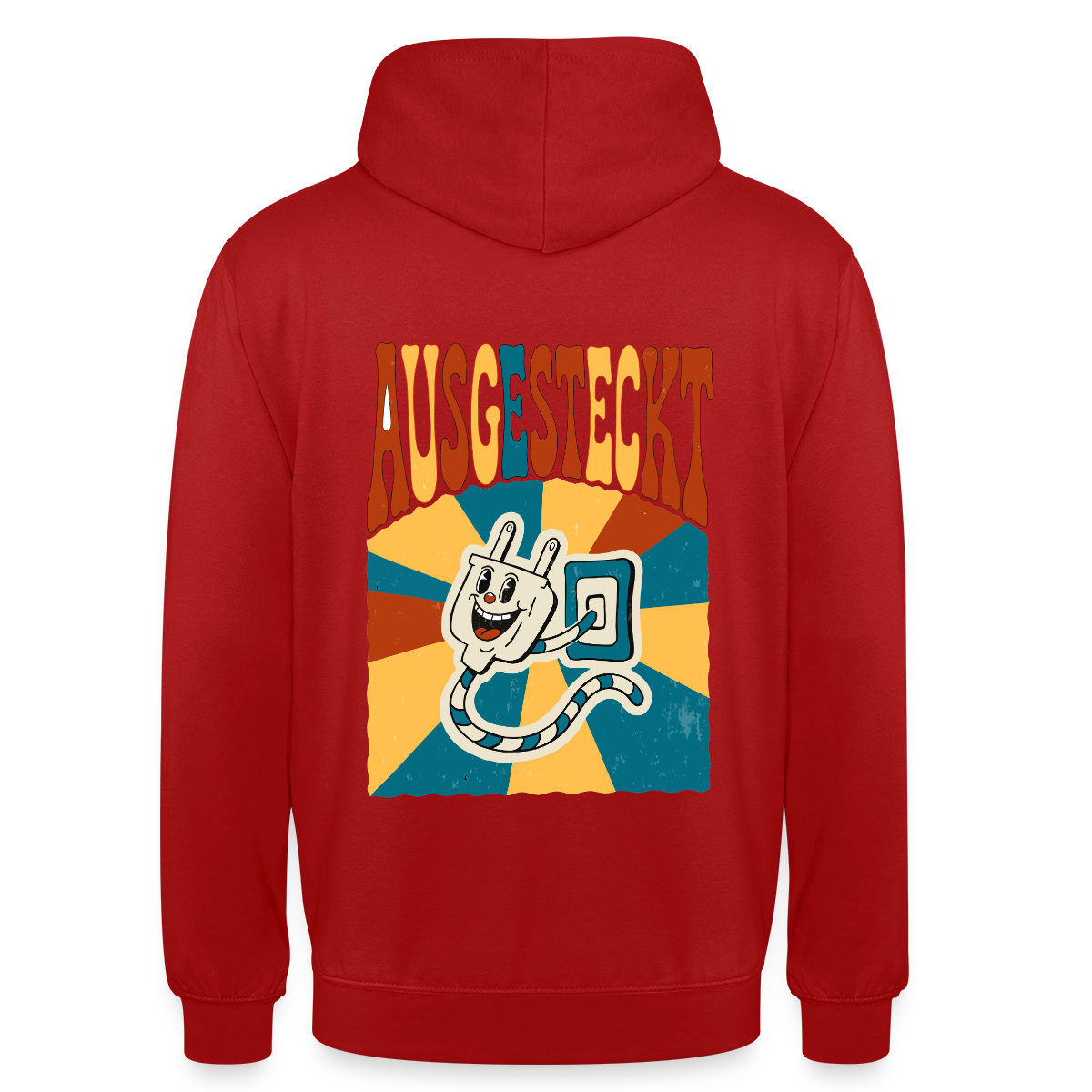 "Ausgesteckt. Midcentury-Motiv" Motiv-Hoodie unisex, Farbe Rot