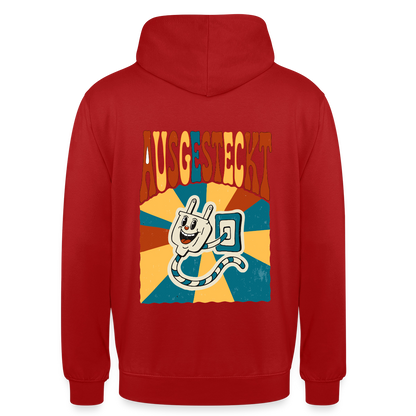 "Ausgesteckt. Midcentury-Motiv" Motiv-Hoodie unisex, Farbe Rot