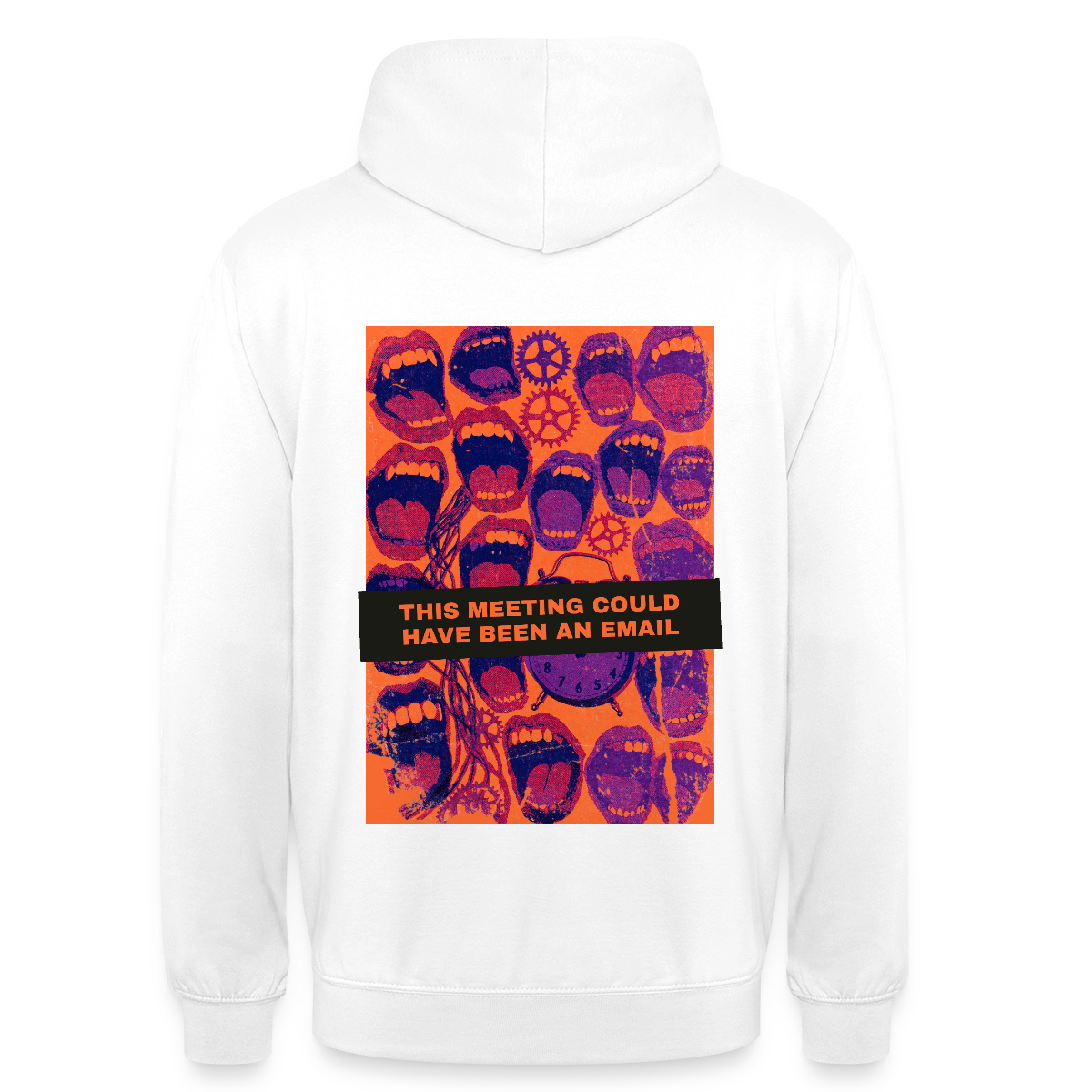 This meeting could have been an email. Raster-Motiv Motiv-Hoodie unisex, Farbe Weiß