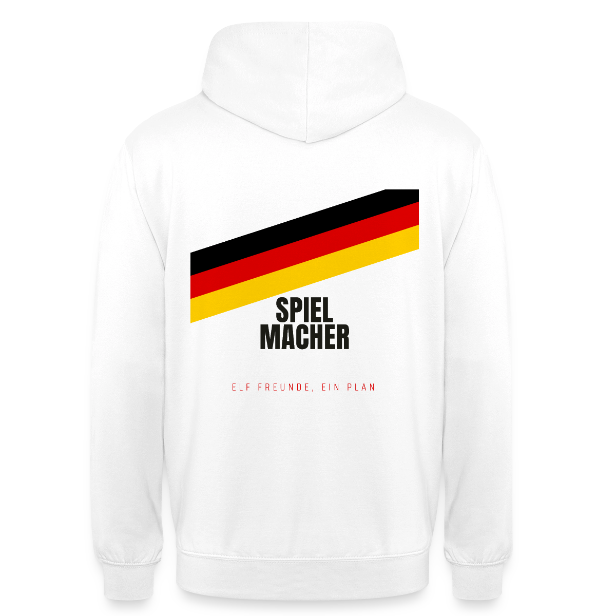 Spielmacher. Elf Freunde, ein Plan. Motiv-Hoodie unisex, Farbe Weiß
