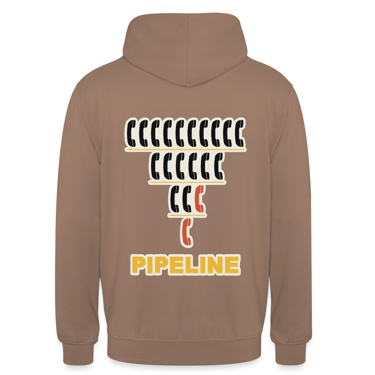 Pipeline. Isotype-Motiv Motiv-Hoodie unisex, Farbe Mokka