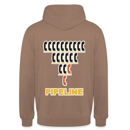 Pipeline. Isotype-Motiv Motiv-Hoodie unisex, Farbe Mokka