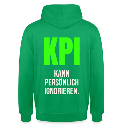 "KPI kann persönlich ignorieren." Motiv-Hoodie unisex, Farbe Kelly Green