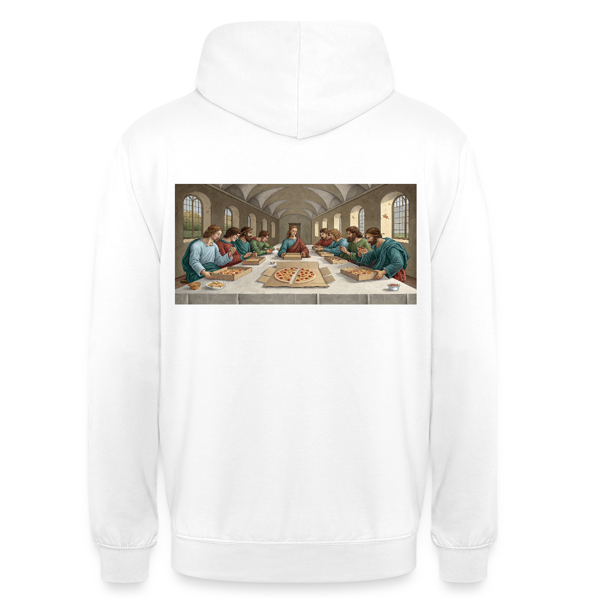 Das Teamevent. Renaissance-Motiv Motiv-Hoodie unisex, Farbe Weiß