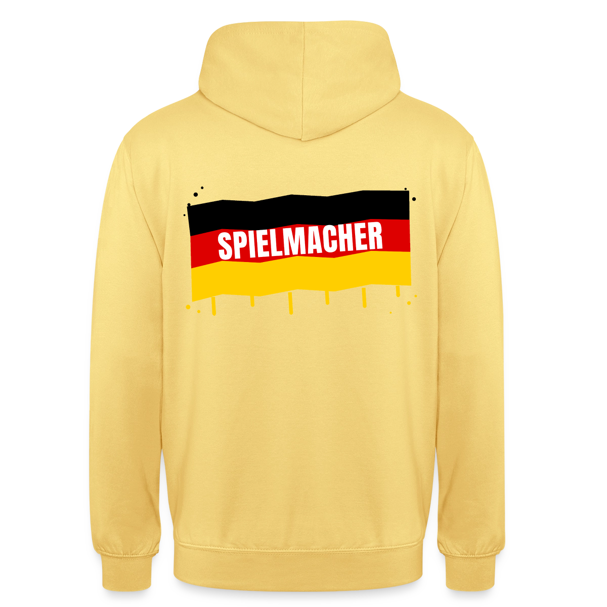 Spielmacher. Fahnen-Motiv Motiv-Hoodie unisex, Farbe Zitronengelb