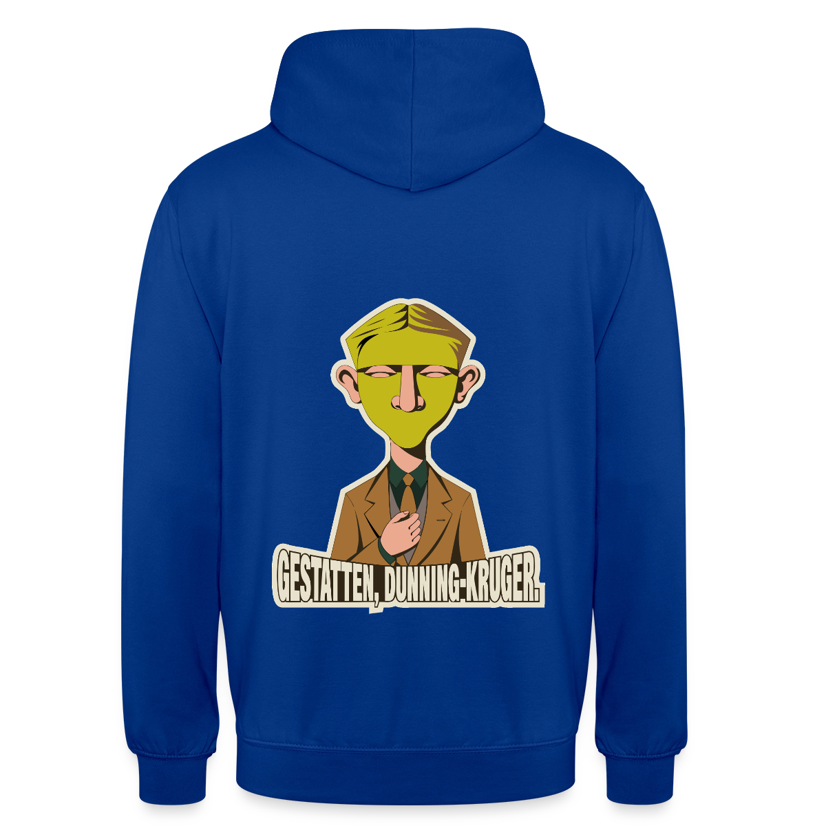 "Gestatten, Dunning-Kruger. Neue-Sachlichkeit-Motiv" Motiv-Hoodie unisex, Farbe Royalblau