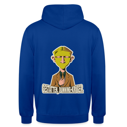 "Gestatten, Dunning-Kruger. Neue-Sachlichkeit-Motiv" Motiv-Hoodie unisex, Farbe Royalblau