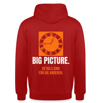 Big Picture. Details sind für die anderen. Motiv-Hoodie unisex, Farbe Rot