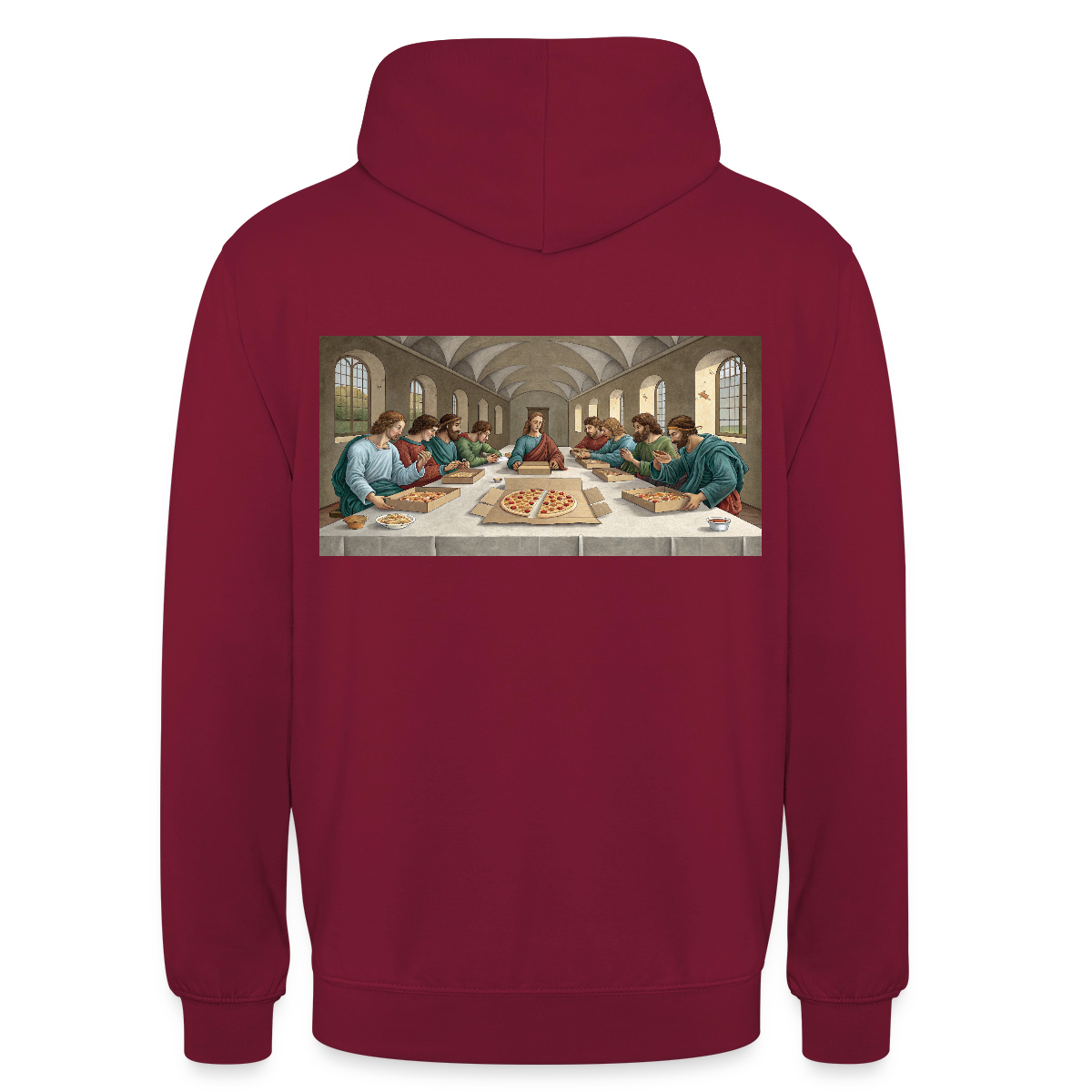 Das Teamevent. Renaissance-Motiv Motiv-Hoodie unisex, Farbe Bordeaux