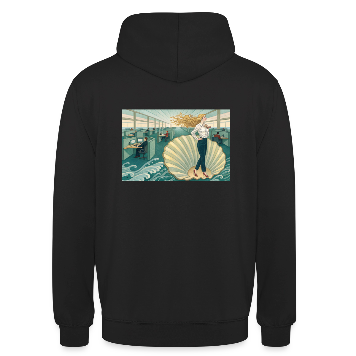 Die Chefin. Renaissance-Motiv Motiv-Hoodie unisex, Farbe Schwarz