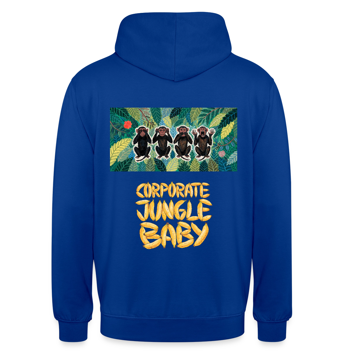 Corporate Jungle, Baby! Motiv-Hoodie unisex, Farbe Royalblau