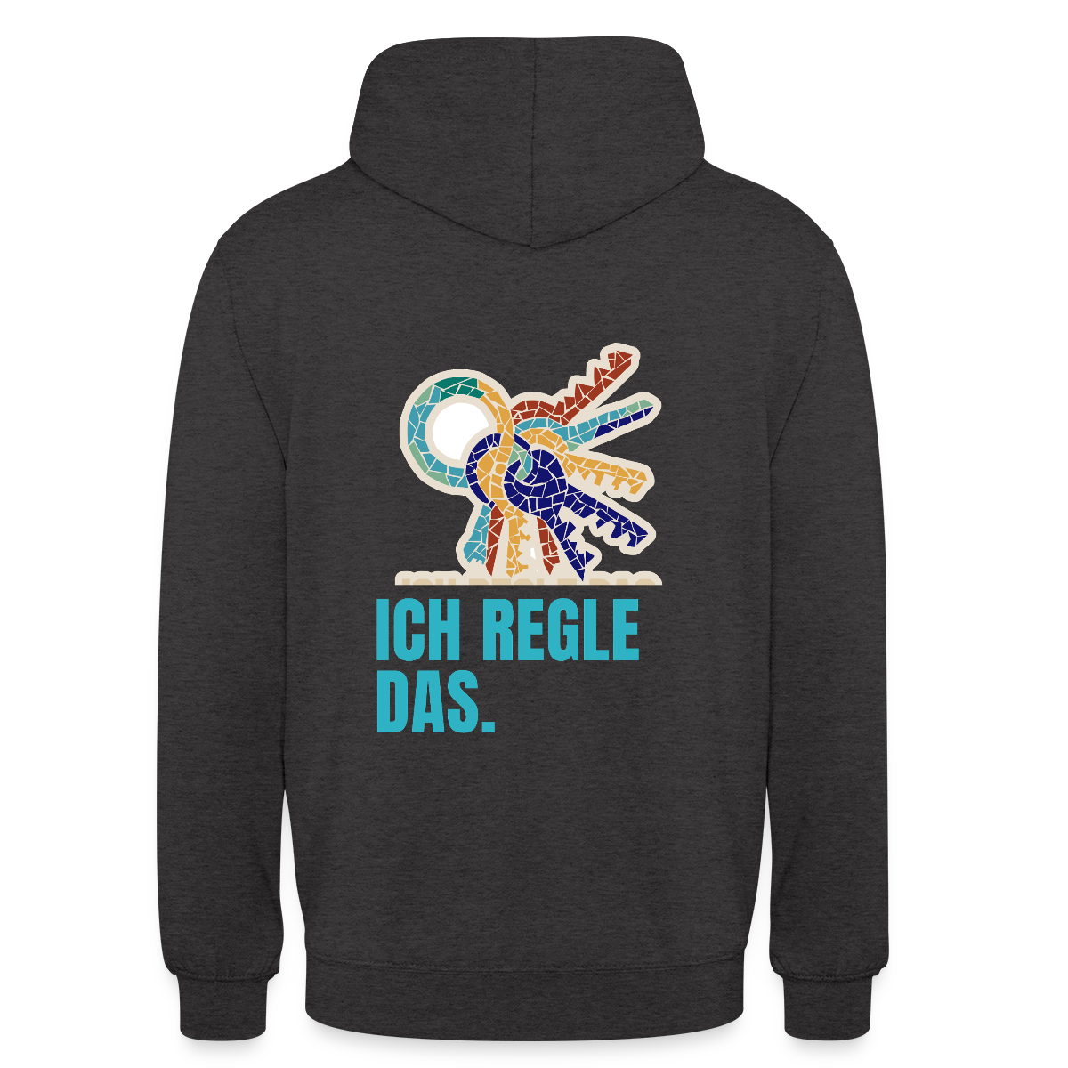 Ich regle das. Mosaik-Motiv Motiv-Hoodie unisex, Farbe Anthrazit