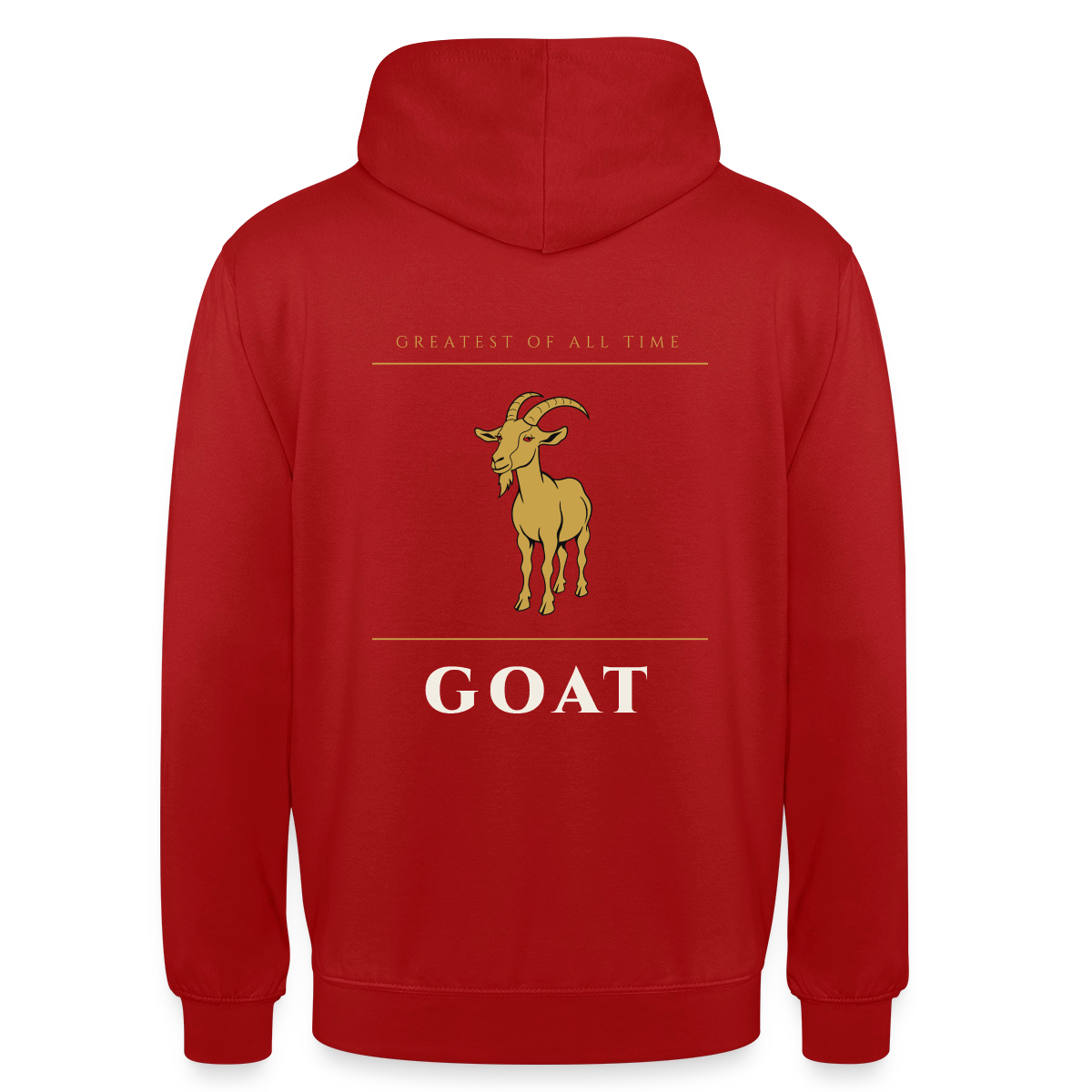 GOAT. Greatest of all time. Motiv-Hoodie unisex, Farbe Rot