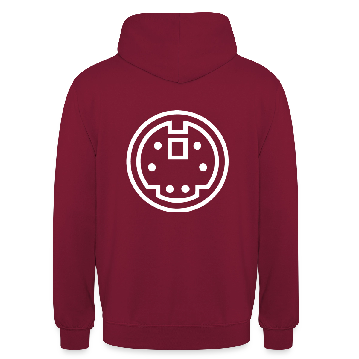 "PS/2" Motiv-Hoodie unisex, Farbe Bordeaux