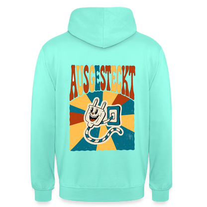 "Ausgesteckt. Midcentury-Motiv" Motiv-Hoodie unisex, Farbe Mint