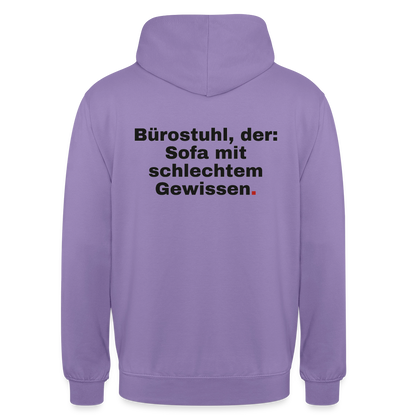 Bürostuhl, der Motiv-Hoodie unisex, Farbe Lavendel