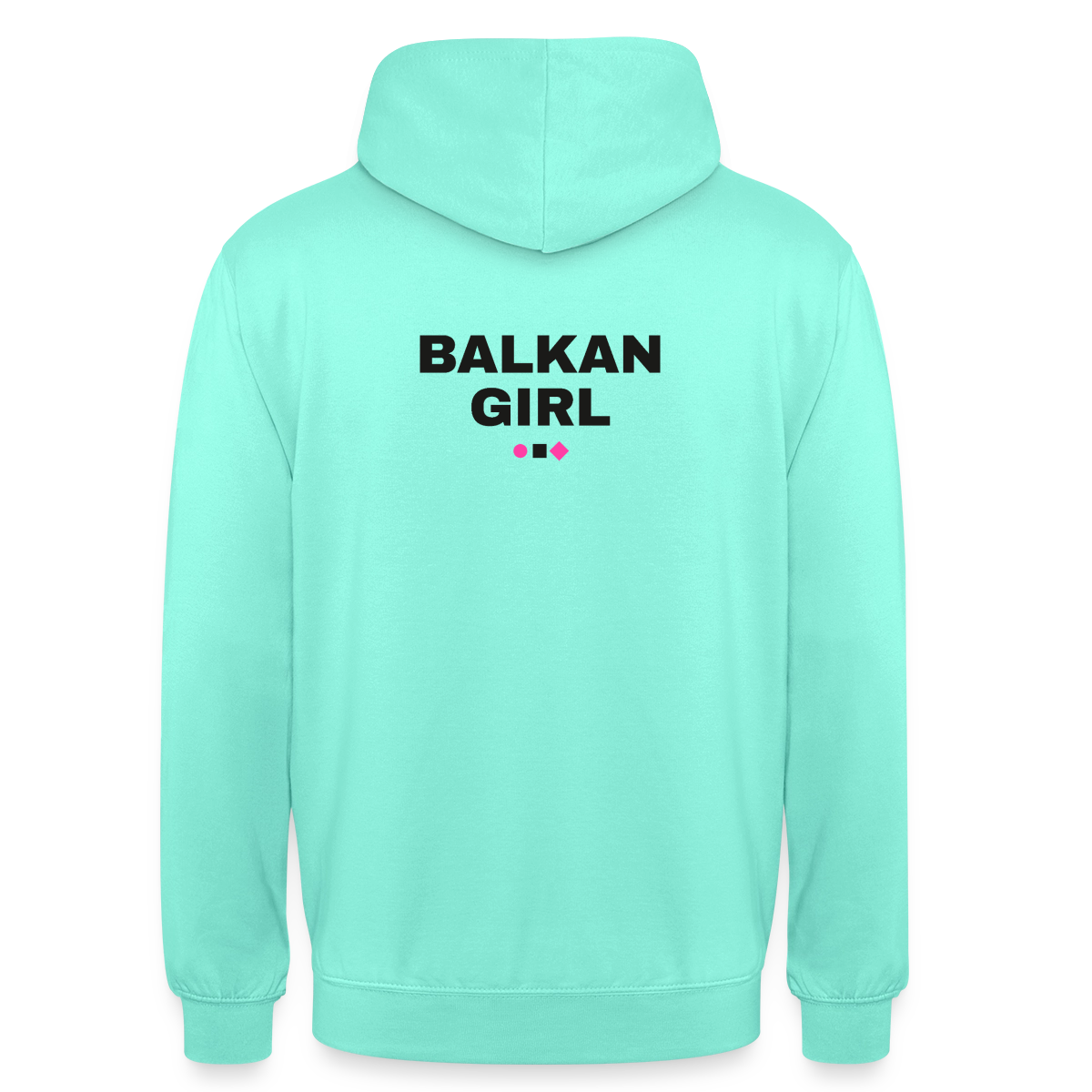Balkan Girl. Block-Motiv Motiv-Hoodie unisex, Farbe Mint
