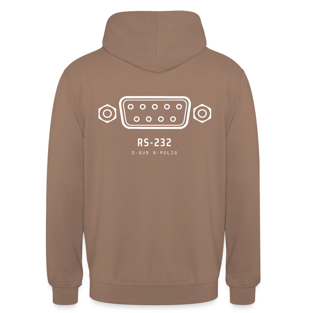 "RS-232, D-Sub 9-polig" Motiv-Hoodie unisex, Farbe Mokka