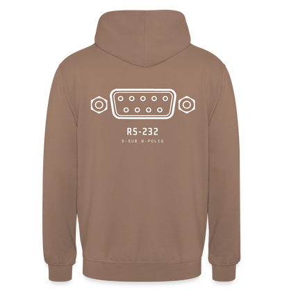 "RS-232, D-Sub 9-polig" Motiv-Hoodie unisex, Farbe Mokka