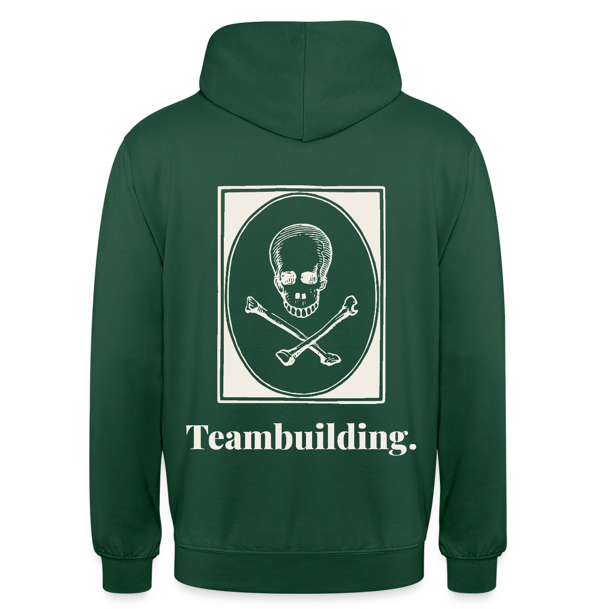 "Teambuilding." Motiv-Hoodie unisex, Farbe Flaschengrün