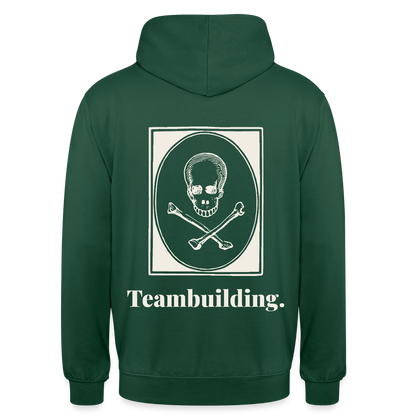 "Teambuilding." Motiv-Hoodie unisex, Farbe Flaschengrün