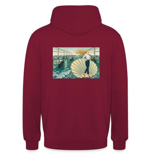 Die Chefin. Renaissance-Motiv Motiv-Hoodie unisex, Farbe Bordeaux