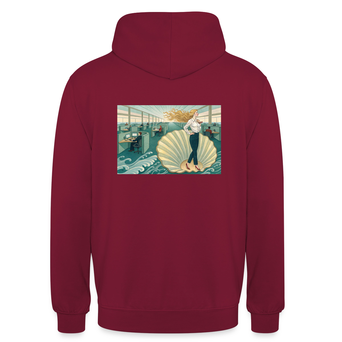 Die Chefin. Renaissance-Motiv Motiv-Hoodie unisex, Farbe Bordeaux