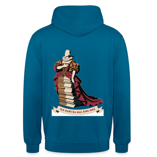 "Ich habe da mal eine Idee. Barock-Motiv" Motiv-Hoodie unisex, Farbe Tiefseeblau