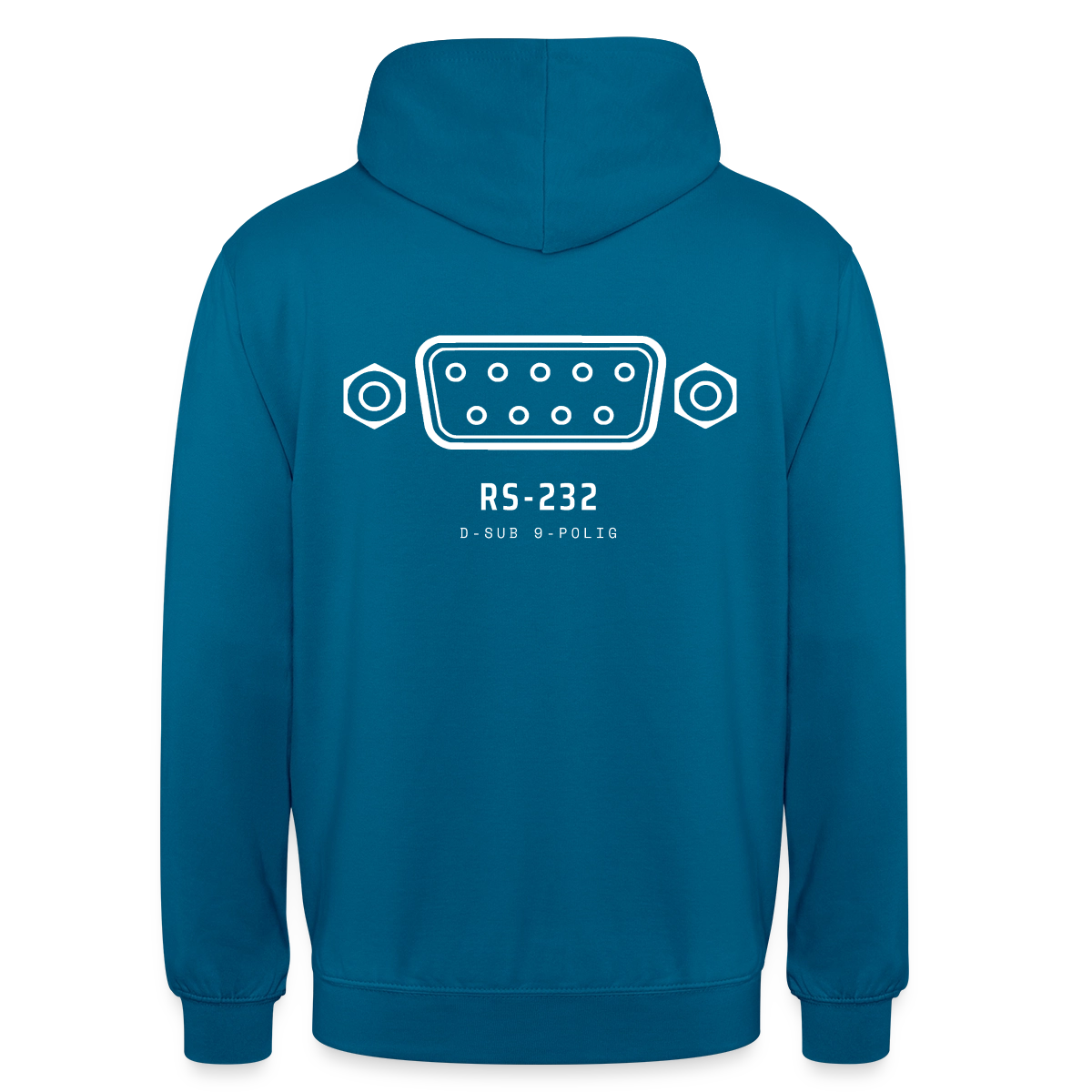 "RS-232, D-Sub 9-polig" Motiv-Hoodie unisex, Farbe Tiefseeblau