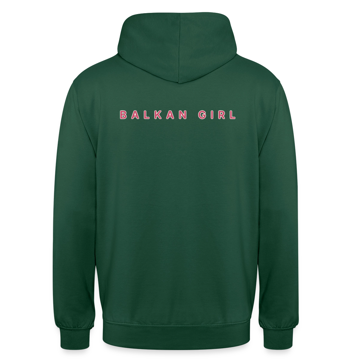 Balkan Girl Motiv-Hoodie unisex, Farbe Flaschengrün