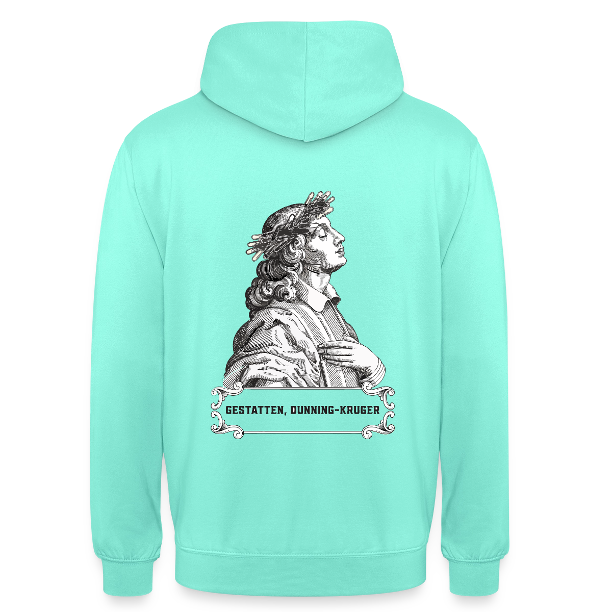 "Gestatten, Dunning-Kruger. Kupferstich-Motiv" Motiv-Hoodie unisex, Farbe Mint