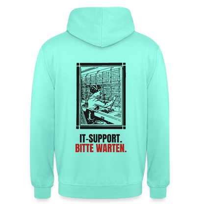 IT-Support. Bitte warten. Motiv-Hoodie unisex, Farbe Mint