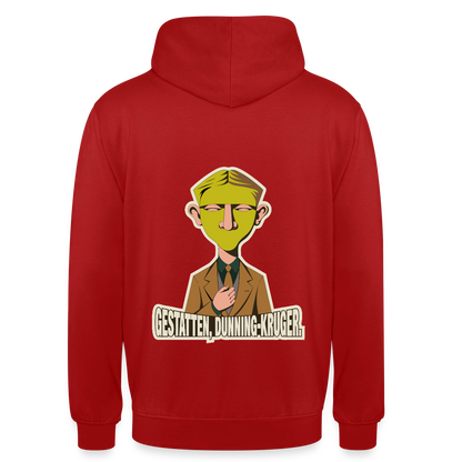 "Gestatten, Dunning-Kruger. Neue-Sachlichkeit-Motiv" Motiv-Hoodie unisex, Farbe Rot