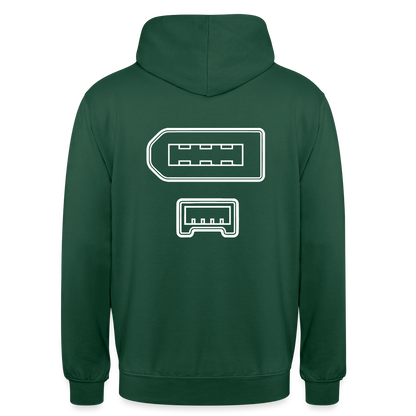 "IEEE 1394" Motiv-Hoodie unisex, Farbe Flaschengrün