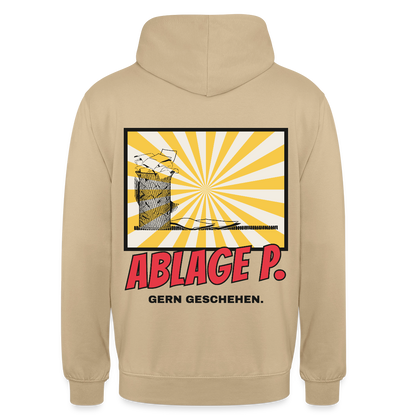 "Ablage P. Gern geschehen. Comic-Motiv" Motiv-Hoodie unisex, Farbe Beige