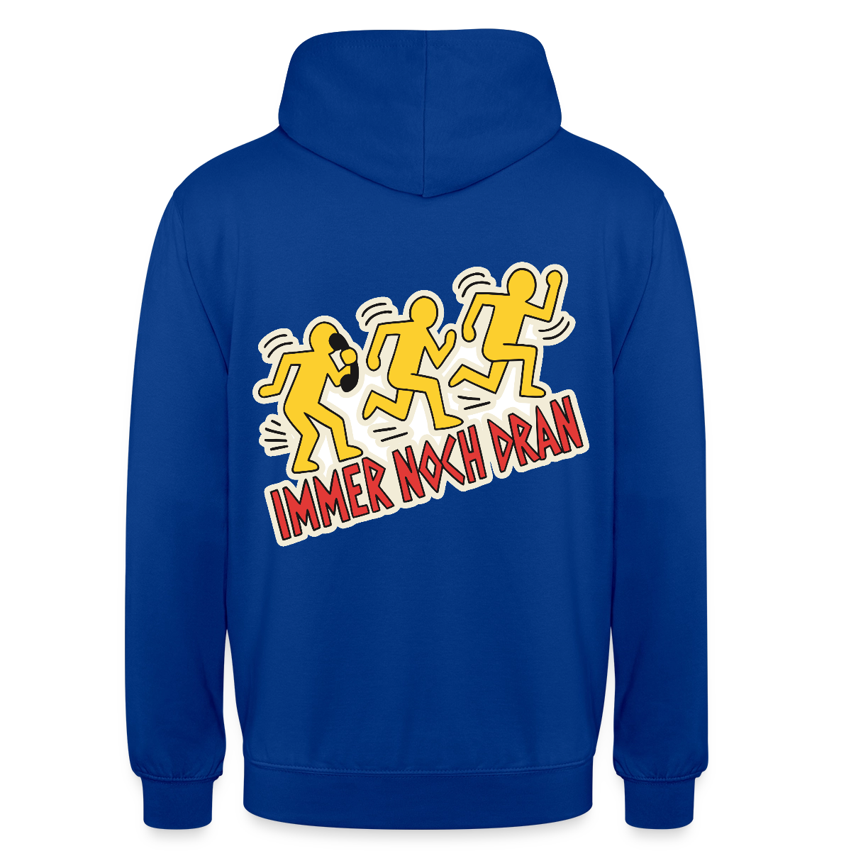Immer noch dran. Pop-Art-Motiv Motiv-Hoodie unisex, Farbe Royalblau