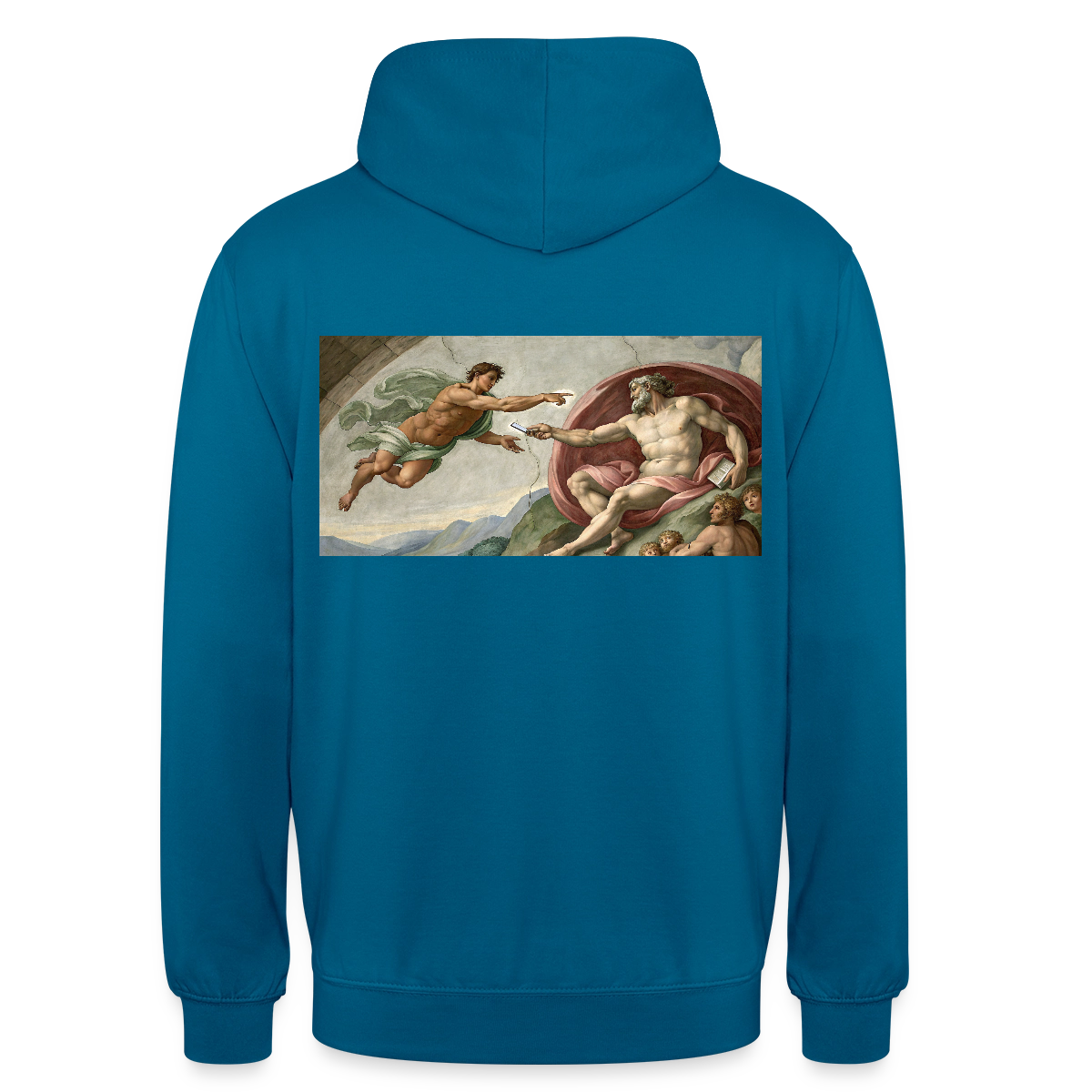 Die Schnittstelle. Renaissance-Motiv Motiv-Hoodie unisex, Farbe Tiefseeblau