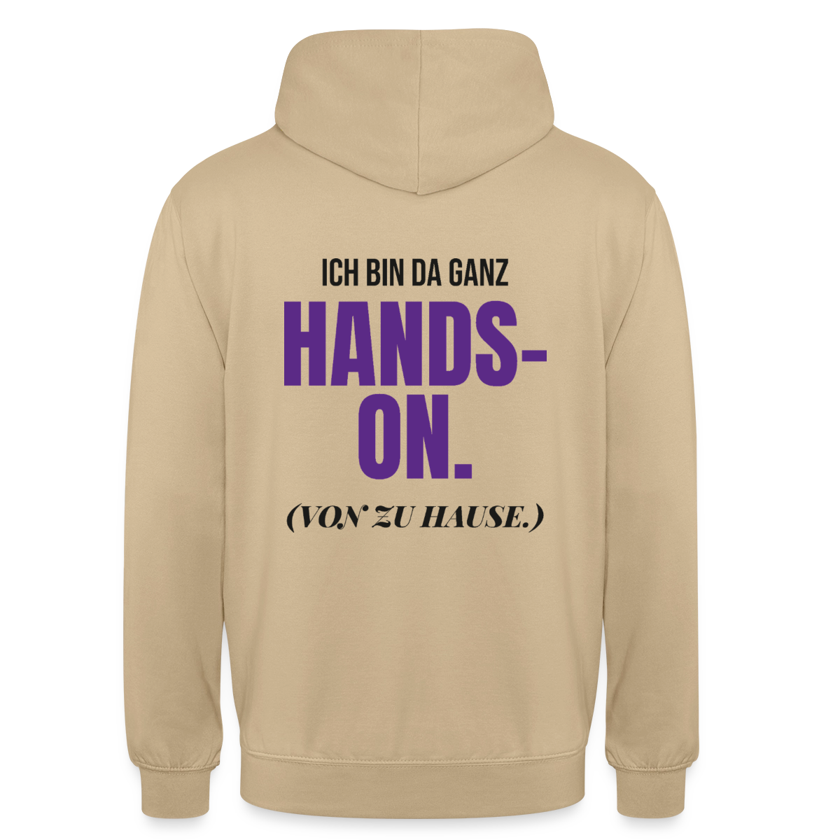Hands-on von zu Hause Motiv-Hoodie unisex, Farbe Beige