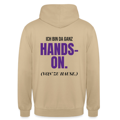 Hands-on von zu Hause Motiv-Hoodie unisex, Farbe Beige