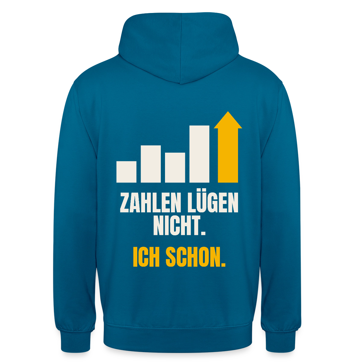 Zahlen lügen nicht. Ich schon. Motiv-Hoodie unisex, Farbe Tiefseeblau