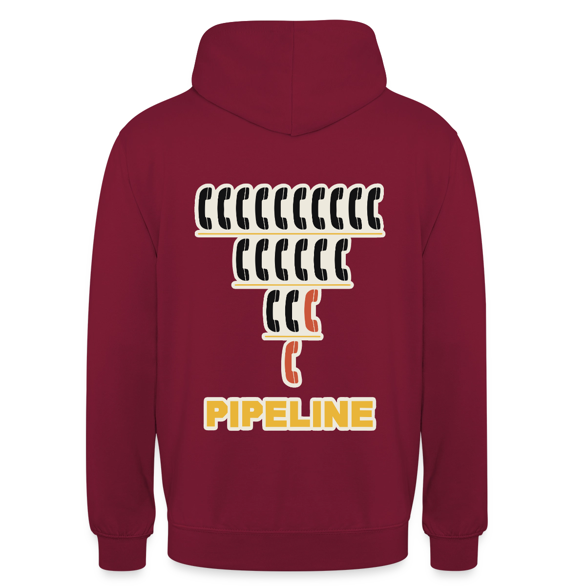 Pipeline. Isotype-Motiv Motiv-Hoodie unisex, Farbe Bordeaux