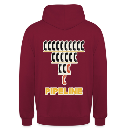 Pipeline. Isotype-Motiv Motiv-Hoodie unisex, Farbe Bordeaux