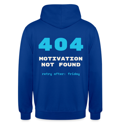 404 Motivation not found. Retry after: friday Motiv-Hoodie unisex, Farbe Royalblau