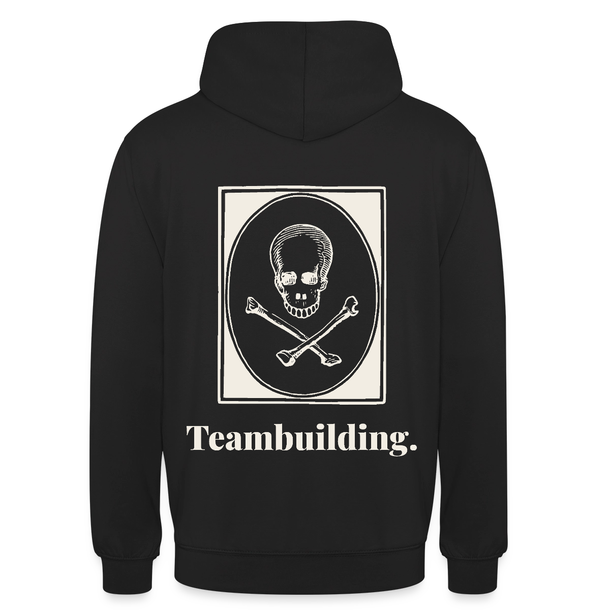 "Teambuilding." Motiv-Hoodie unisex, Farbe Schwarz